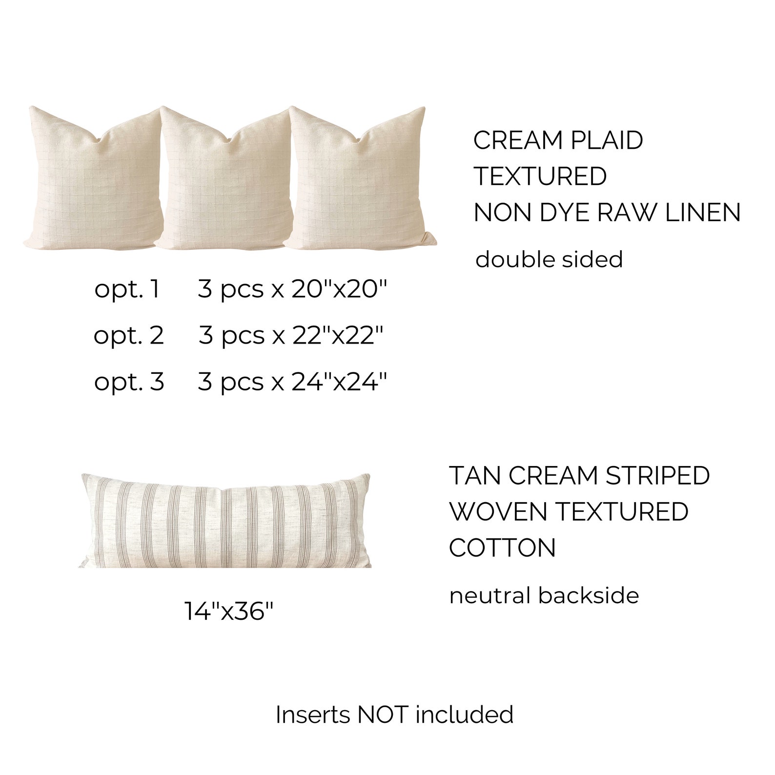 Textured Decorative Bed Pillow Cover Set Neutral Bed Etsy