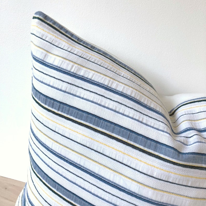 Blue Coastal Pillow Covers natural Linen Pillow Cover Set Etsy