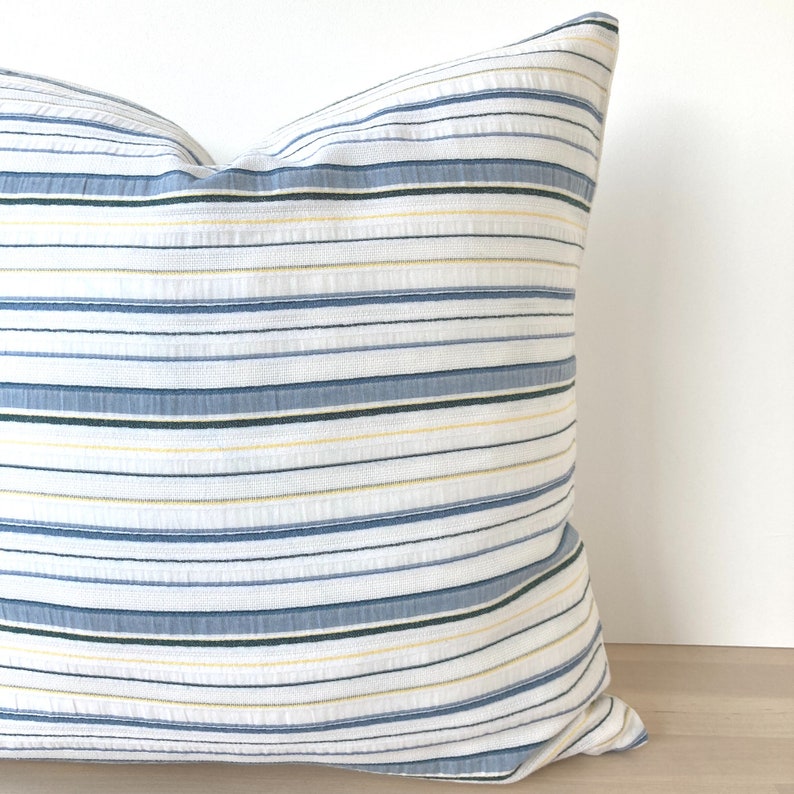 Blue Coastal Pillow Covers natural Linen Pillow Cover Set Etsy