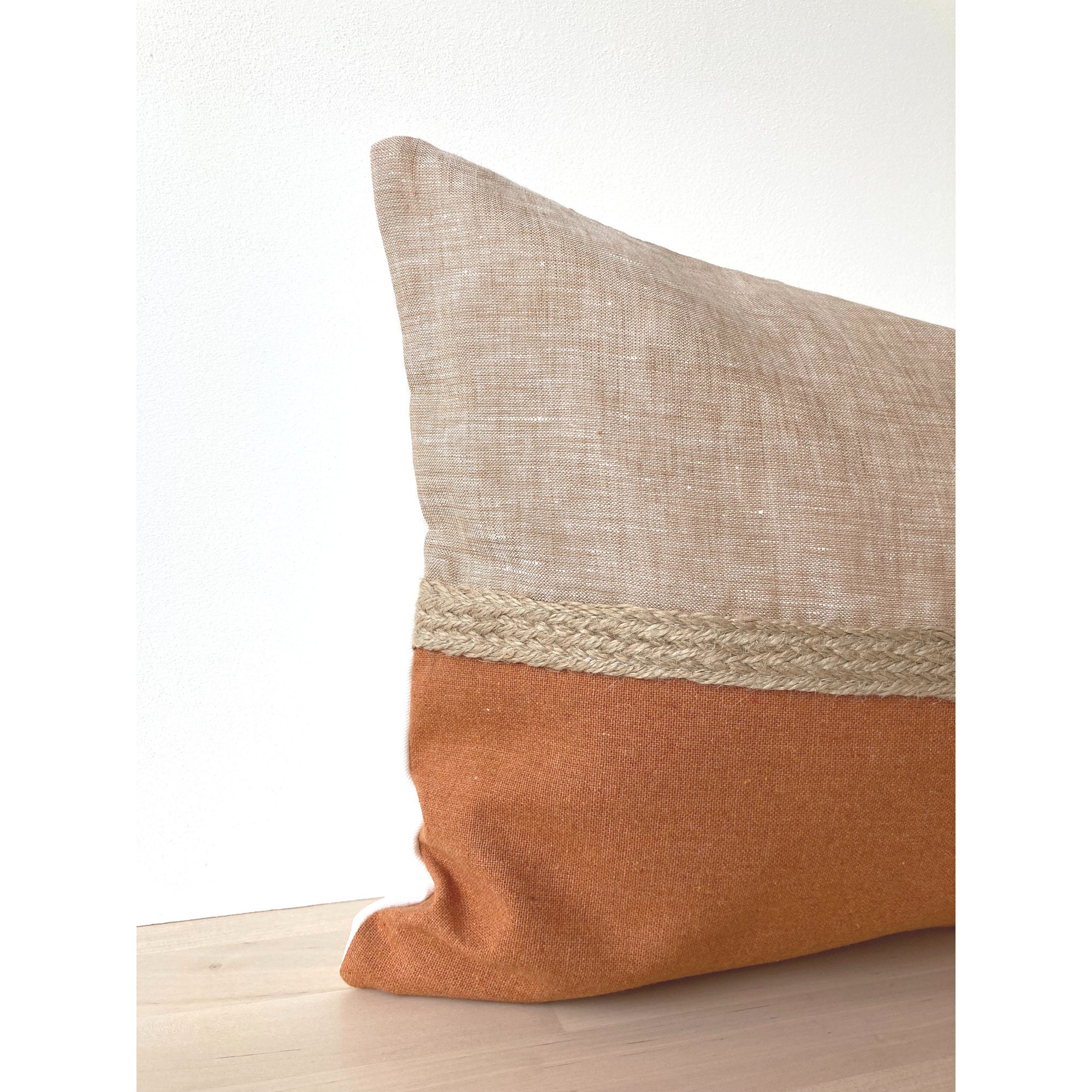 Lumbar Pillow Cover Burnt Orange Lumbar Pillowcase Little Etsy