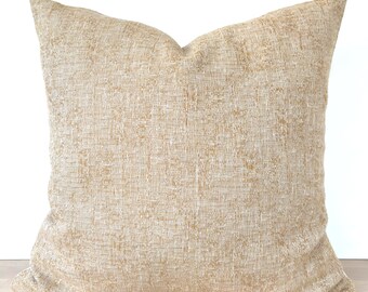 Beige Textured Throw Pillow Cover, Beige Woven Textured Couch Pillow, Beige Farmhouse Pillow Cover, Neutral Textured Throw Pillow, 18x18