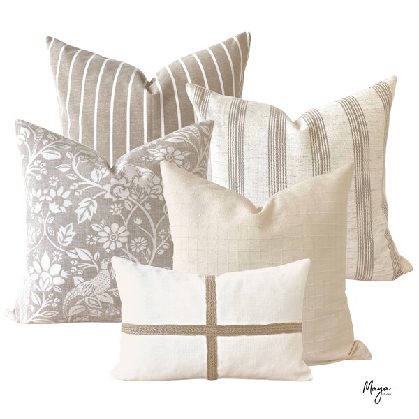 Taupe Throw Pillow Etsy