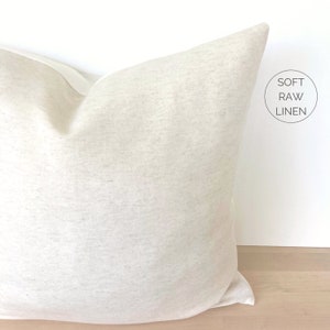Neutral Linen Pillow Cover, Neutral Light Beige Throw Pillow Cover, Oatmeal Soft Linen Pillowcase, Natural Linen for Neutral Coastal Style