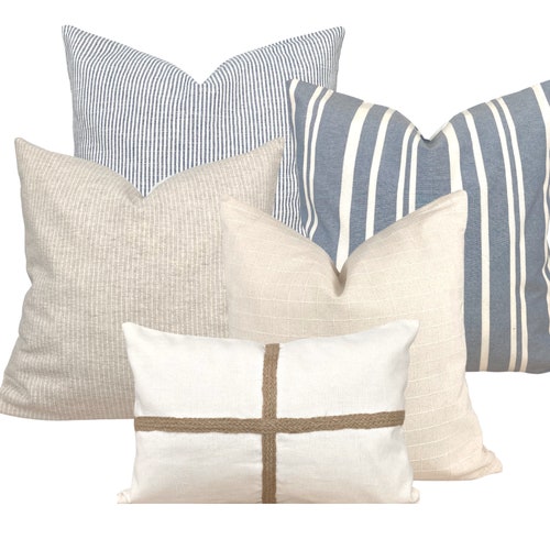 Neutral Pillow Cover Set All Natural European Linen Throw Etsy