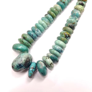 Big Size Natural Hubei  Turquoise, Rondelle  Shape Beads, Loose Gemstone, Handmade Gemstone. 34