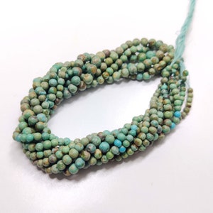 Natural Hubei  Turquoise, Rondelle  Shape Beads, Loose Gemstone, Handmade Gemstone. 19