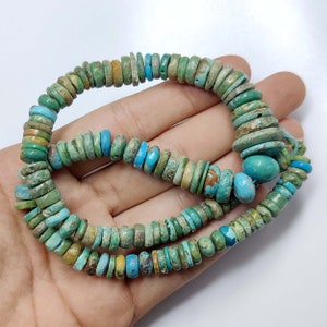 Natural Hubei  Turquoise, Round Shape Beads, Loose Gemstone, Handmade Gemstone. 01