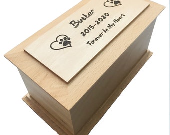 Wooden Pet Cremation Urn, Memorial Casket**Small/Medium/Large/X Large sizes/XX Large * * For Ashes