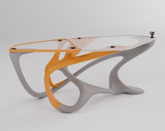 Customizable 3D-Printed Coffee Table - Eco-Friendly, Modular, & Color-Personalizable in Biodegradable PLA (Color template E)