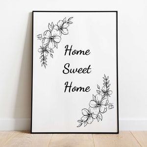 Home sweet home | Digital download wall art decor | printable minimalist print design