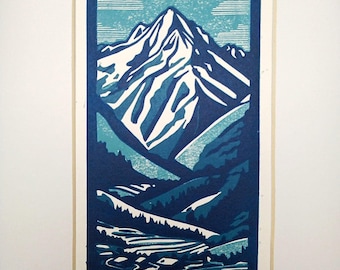Alpine Views II / Reliëfprint / Rust / Bergen / Muurkunst / Limited Edition
