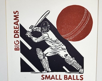 Big Dreams, Small Balls / Cadeau voor cricketfans / Cricket
