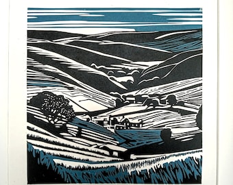 The Dales / Handgedrukt / Limited Edition / Landelijke landschappen / Yorkshire / Muurkunst / Engeland