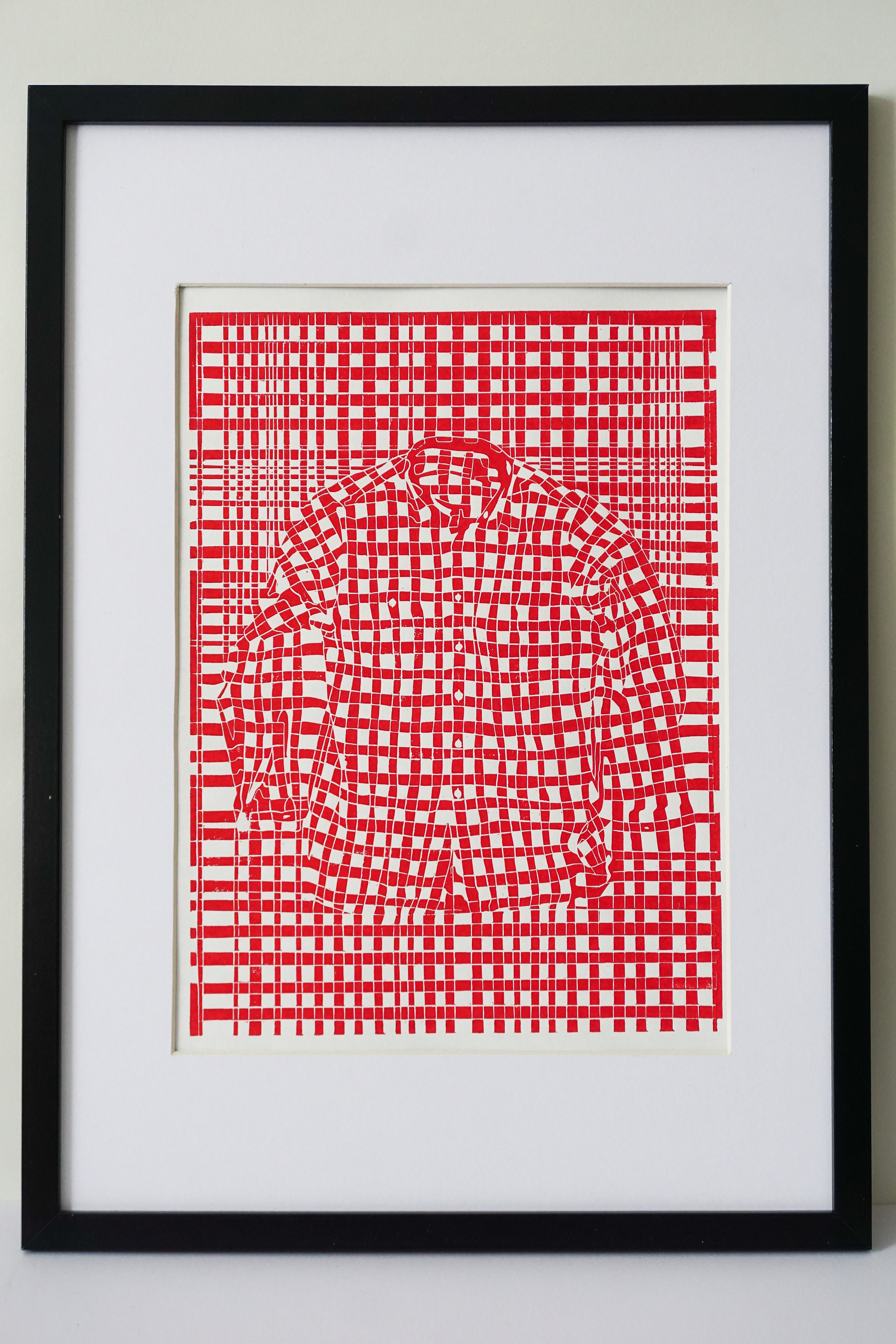 Check Mate / Linocut Print / Handprinted / Limited Edition/ Gift for Fashion Lovers