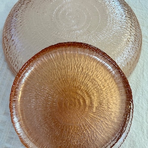 French Pink Arcopal Salad Bowl and Set of 6 Plates.