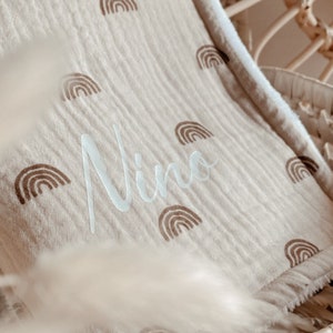 Couverture bébé personnalisée gaze de coton et polaire