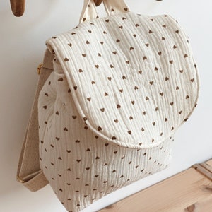 Sac à dos enfant personnalisé en gaze de coton-sac maternelle-sac nounou-sac cartable-sac crèche