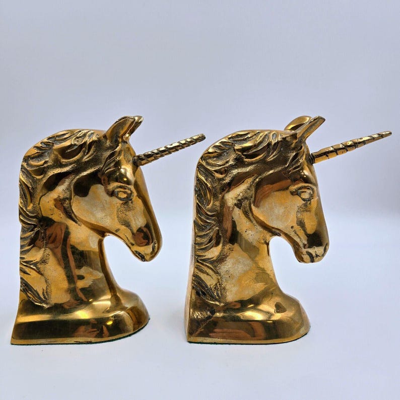 X&Y Copper Date Bookends - Pink Unicorn