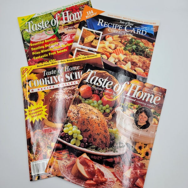 Taste Of Home Magazines 2000 Lot Of 4 Cooking Recipes Vintage Read