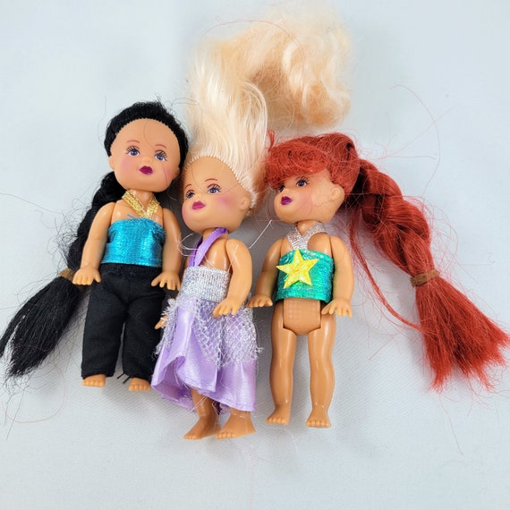Dolls Small Mermaid Long Hair Set of 3 Doll Toy Princess Blonde Red Head Brunette Etsy