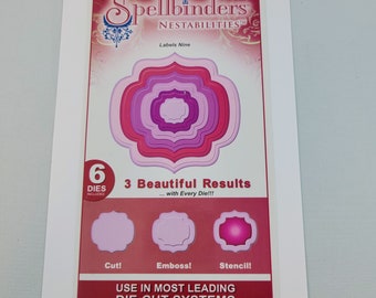 Spellbinders Nestabilities Etichetta Nove Set di 6 fustellati in metallo