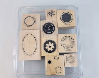 Stamps Wood Circles Shapes Paper Crafts Card Making Scrapbooking Read