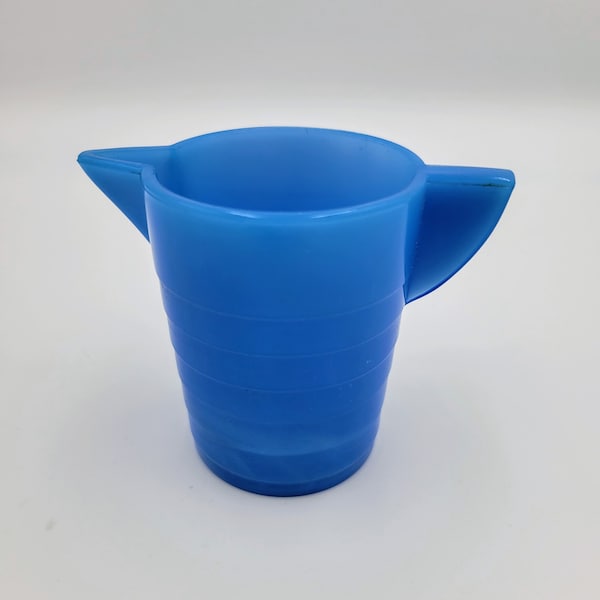 Vintage Akro Agate Pitcher Teapot Stacked Disc Blue Child’s Pitcher Read