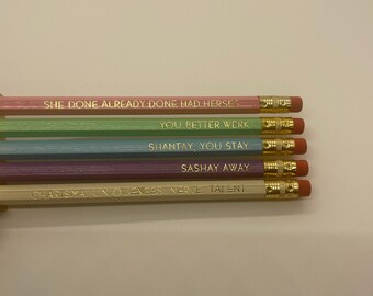 The Drag Queen Pencil Set | Funny Drag gift | Drag queen lover gift | what’s the tea | no tea no shade | shantay sashay | yass queen | werk