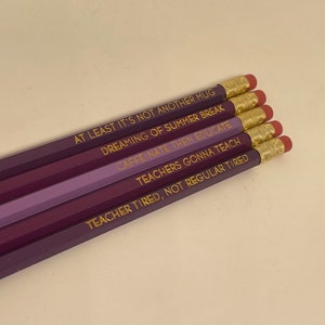 The Teacher Pencil Set End of School gift Teacher Pencil Gift Funny Teacher Gift Unique Teacher Gift teacher appreciation gift Purples