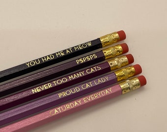 The Cat Lover Pencil Set | Cat Lady gift | Cat Lady personalized | Cat crazy gift | Funny cat gift | pspsps cat | Personalized cat gift