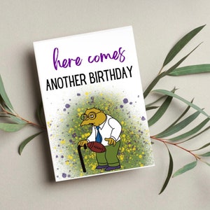 Simpsons Birthday Card | Hans Moleman Birthday Card | Moleman Simpsons Card | Funny Birthday Card | Moleman Football in the Groin