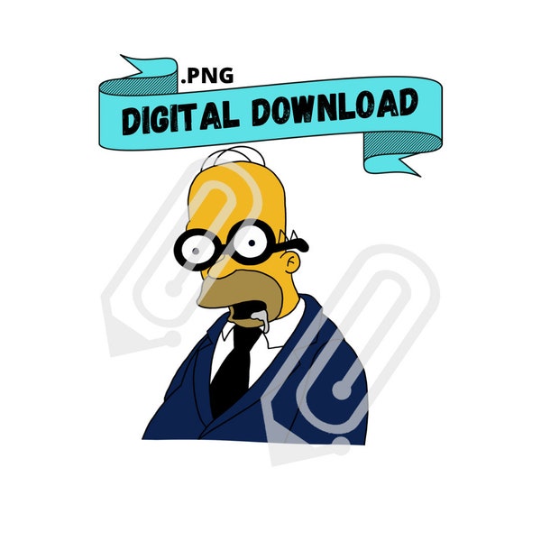 Simpsons PNG Homer Sleeping Glasses | Simpsons digital png | Homer Jury Duty | Simpsons digital drawing