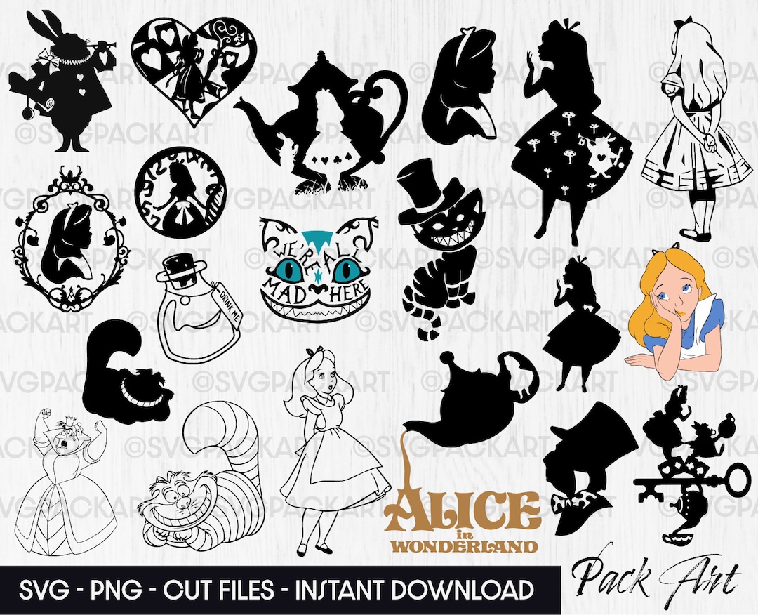 Alice in wonderland bundle svg, png shirt files for cricut and ...