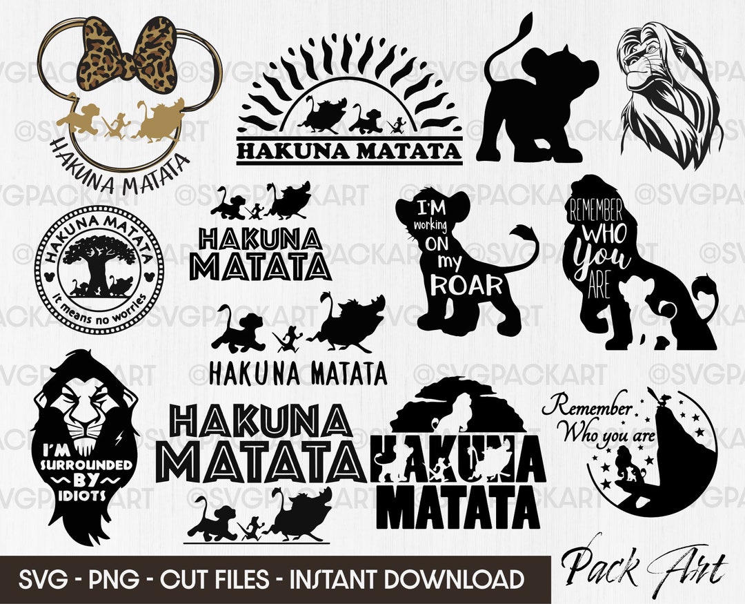 Lion King SVG Bundle, Hakuna Matata SVG, Simba SVG, Clipart, 10 Lion ...