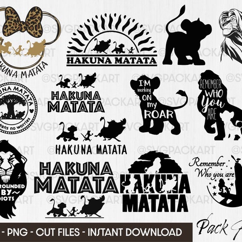 Lion King SVG Bundle Hakuna Matata SVG Simba SVG Clipart - Etsy