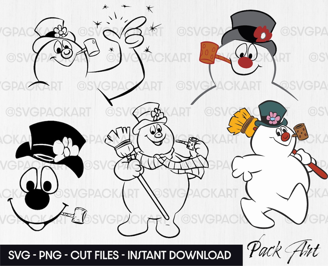 Frosty the Snowman Face Svg Bundle, Christmas Shirt Files for Cricut