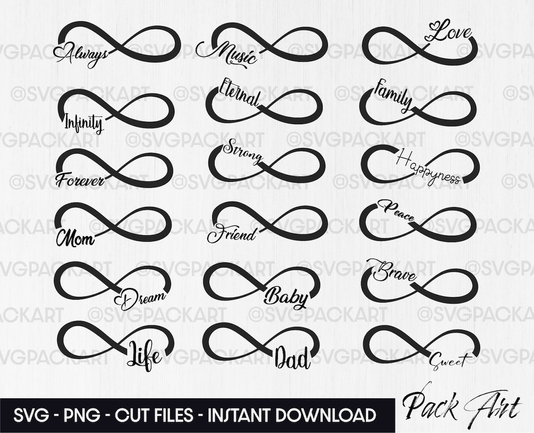 Infinity Sign Bundle Svg, Symbol Infinity Png, Files for Cricut and ...