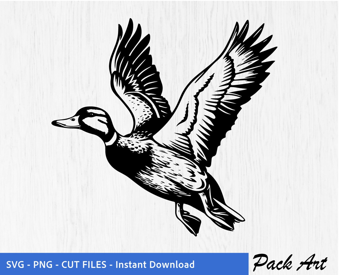 Flying Duck SVG Mallard Duck Png Hunting Clipart, Vector Shirt Laser ...