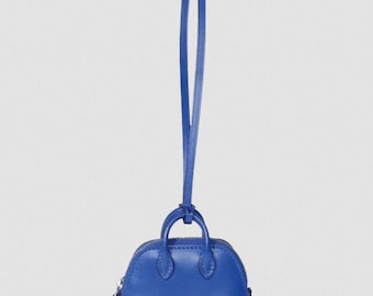 Hermès ON WHEELS 2022 Bleu Electrique Veau Tadelakt Bag Charm, RARE!