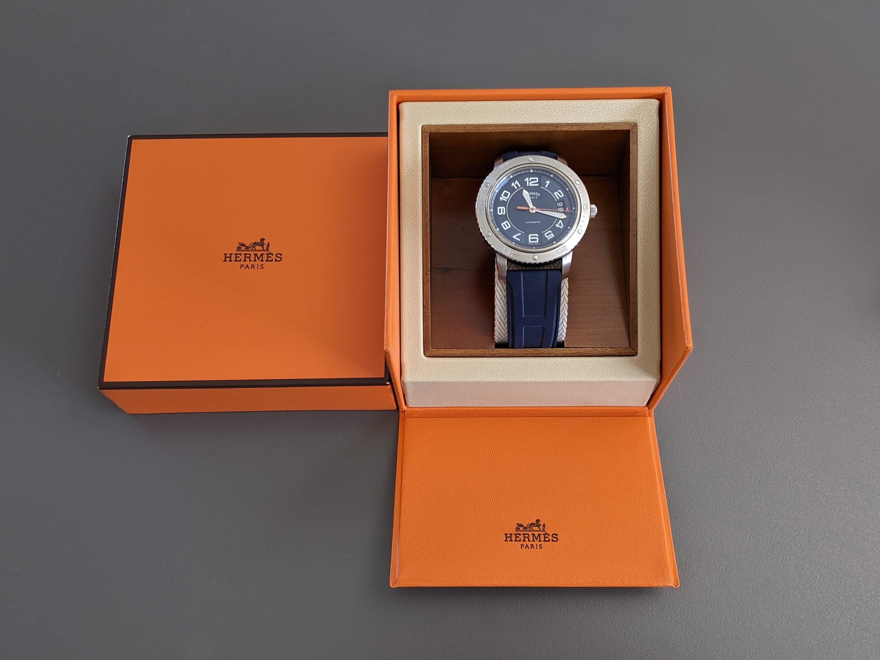 Hermes Clipper Sport Automatic 41 Mm Watch in Box 