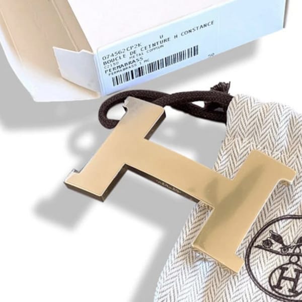 Hermes [48] Permabrass CONSTANCE H Belt Buckle 38 mm New with Pouch and white Box!