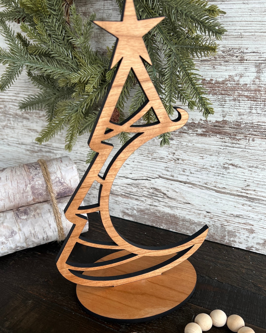 Wood Ornament Stand Christmas Tree Ornament Holder Ornament Etsy