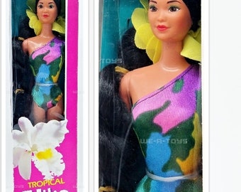 Vintage Barbie Tropical Miko Island Friend Doll From 1985 With Ruffle Outfit