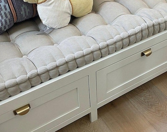 Custom Bench Cushion: Handmade Cotton Blend Window Seat Cushion