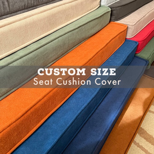 Custom Bench Cushion Cover With Piping Zippered Cushion Etsy