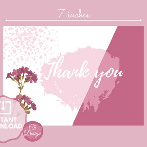 Printable Thank You Card Thank You Greeting Card 7x5 INSTANT - Etsy image.
