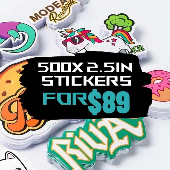 Save Over 40% Today 500 Custom Stickers for $89 – Sticky Brand 500 Personalized Stickers display picture 1