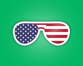 America Sunglasses Sticker - Waterproof Vinyl Stickers