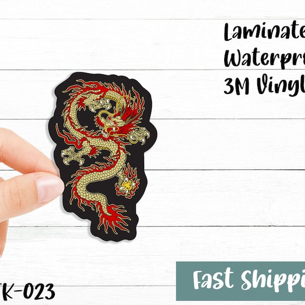 Chinese Dragon Sticker - Waterproof Vinyl Sticker