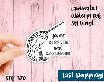 Narwhal Strange and Wonderful - Waterproof Vinyl Stickers